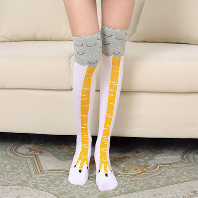 Spring And Autumn Knee Socks Funny Chicken Socks