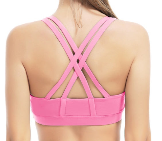 Professional Sport bra Top fitness gym women strappy vest seamless padded Yoga Bras training tank Top push up Running Underwear