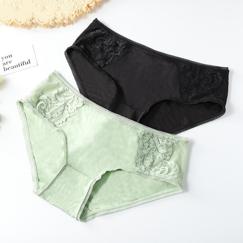 Mid-rise lace panties