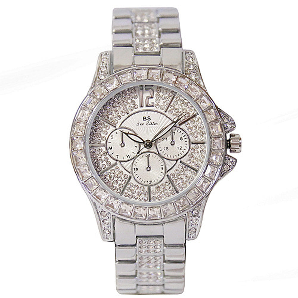 Fashion Luxury Full Diamond Steel Band Ladies Quartz Watch