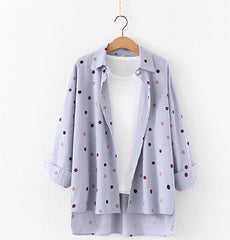 Women Polka Dot Print Blouse Shirts