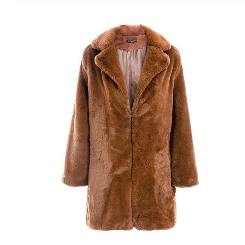 women faux fur coat streetwear