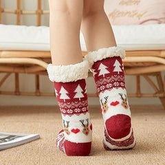 Christmas socks female autumn and winter tube floor socks