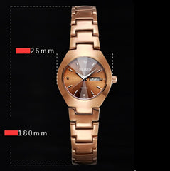 Coffee Gold Luminous Waterproof Steel Band Couple Student Watch