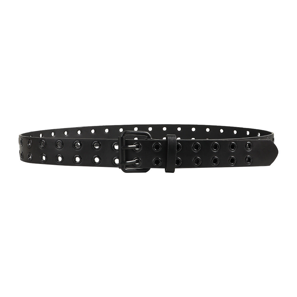 Men's And Women's Double-buckle Cutout Hip Hop Trend Metal Cutout Punk Belts