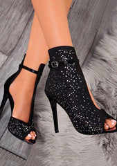 Fishbill Rhinestone Heels