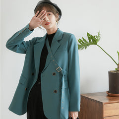 Design Niche Laced Blue Blazer Women