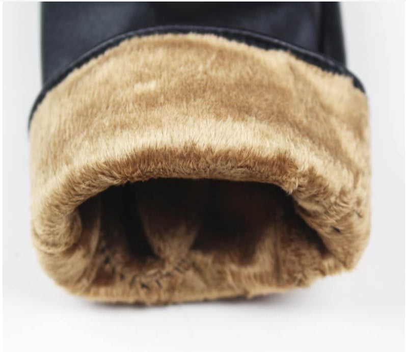 Fashionable Ladies Thick Warm Leather Gloves