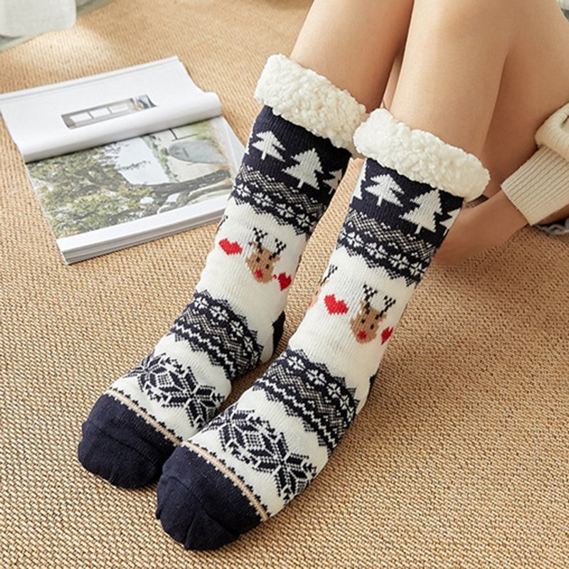 Christmas socks female autumn and winter tube floor socks