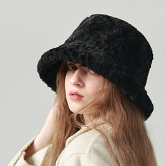 Lambswool Fisherman Hat Winter Warm Fashionable Solid Color Hats For Women