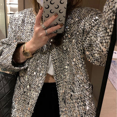 Fashion Sequined Luminous Blazer For Women