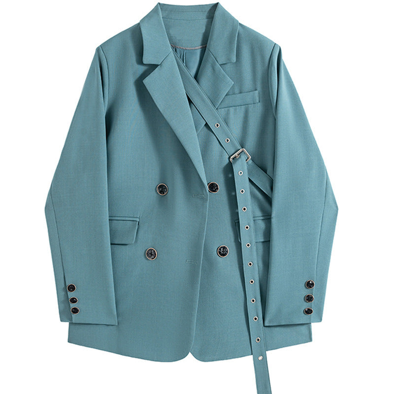 Design Niche Laced Blue Blazer Women