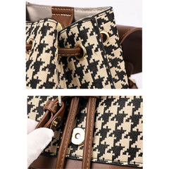 Houndstooth Backpack Women High Capacity Travel Bags Girls