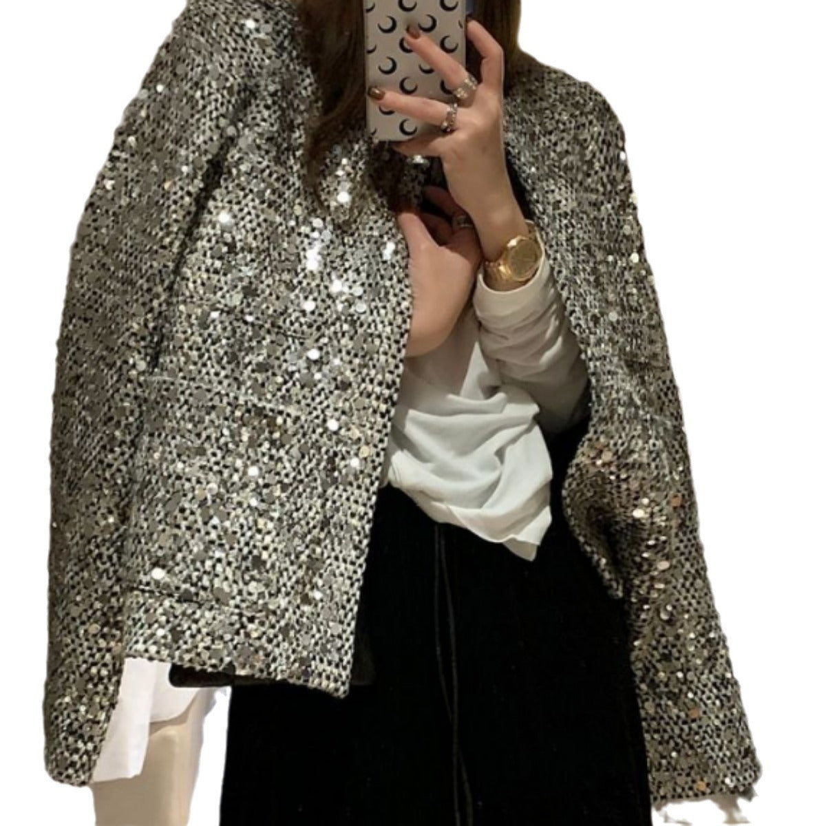 Fashion Sequined Luminous Blazer For Women