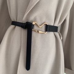 Thin Belt With Suit Coat Knot Decoration