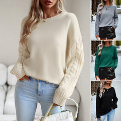 Women's Fashionable Simple Round Neck Sweater